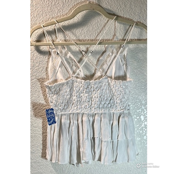 Free People Adella Lace Cami White XS NWT Boho Bralette Top $68 Retail Intimate - Picture 3 of 8